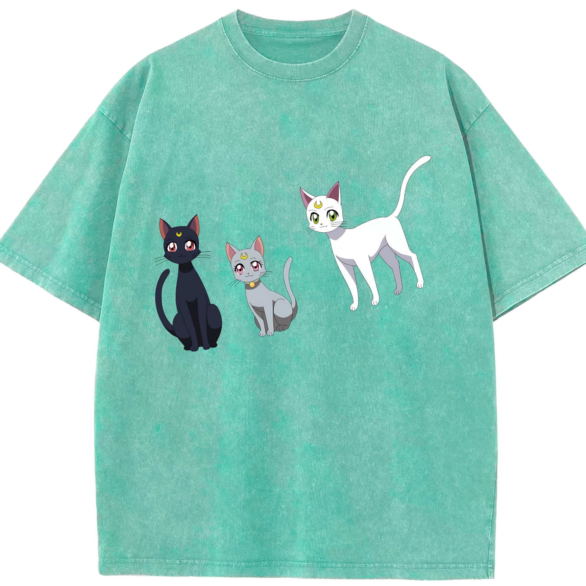 （画像用） 美少女戦士セーラームーン Sailor Moon 綿100% ヴィンテージ風 半袖Tシャツ（フロントプリント）
